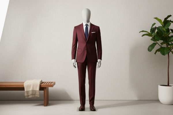 burgundy suit