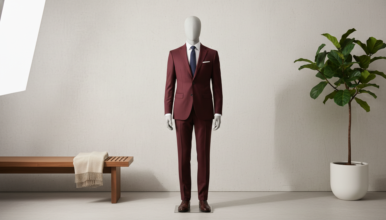 burgundy suit