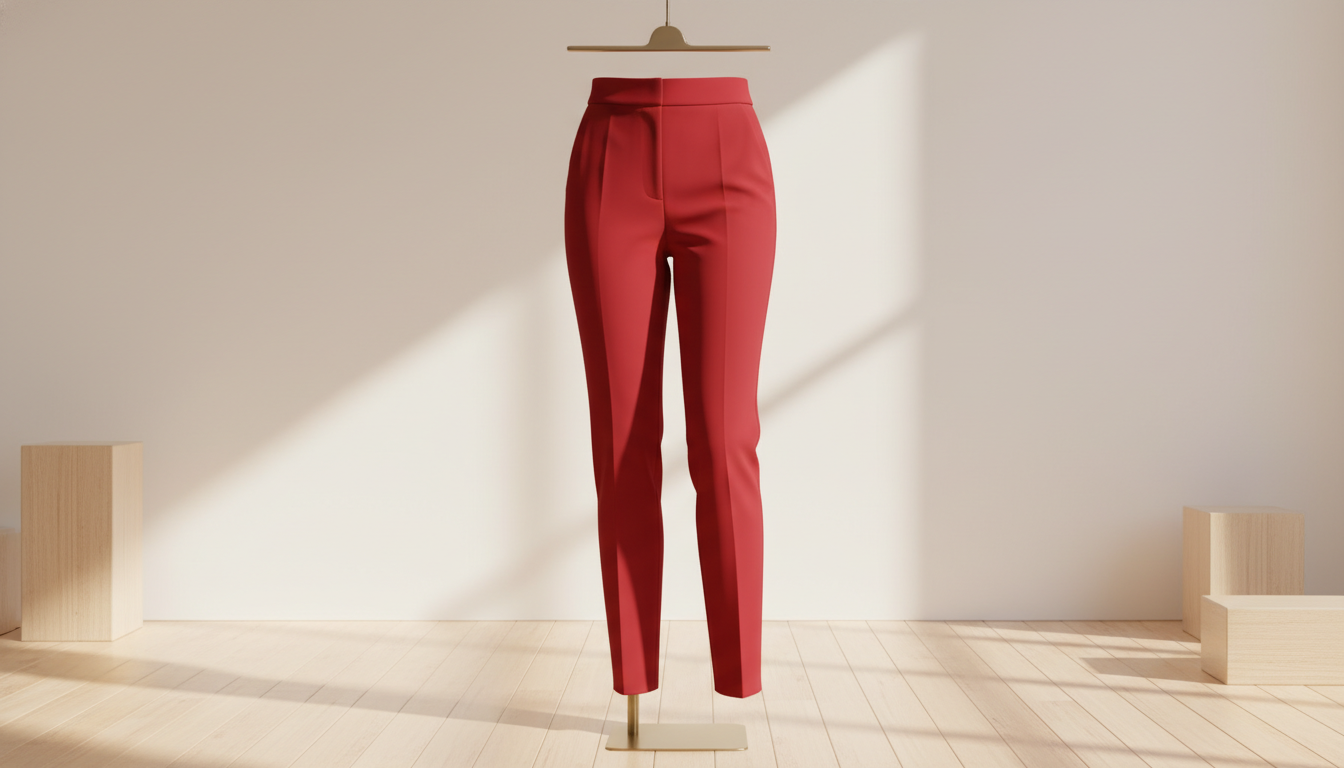 women's red dress pants